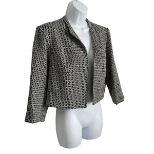 Sheri Martin New York Black & White Cropped Blazer Jacket - Size 14